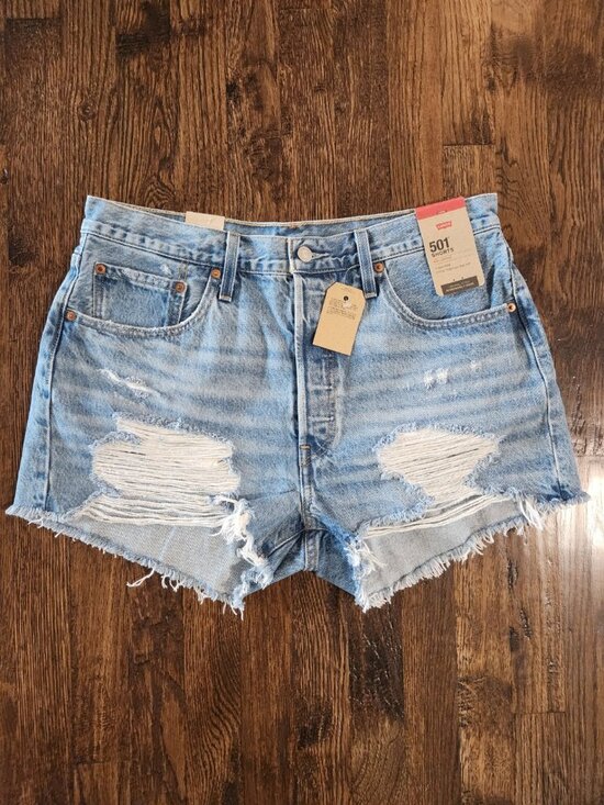 Levi's Pants - Levi’s NWT Women’s 501 Shorts Cotton High Rise Distressed Size 32